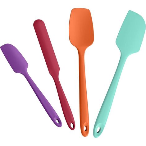 4er Silikon Spatel Set, 315°C Hitzebeständig, Flexibel, Lebensmittelecht, Antihaft