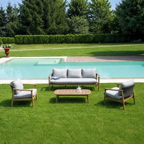Salotto da giardino in legno di acacia Scilla