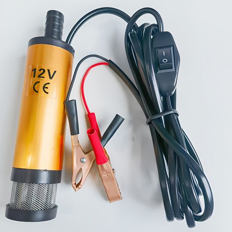 Pompe à carburant électrique 12V, adaptée aux vidanges d'huile, de diesel et d'eau – comprend un interrupteur et des accessoires. (1/4)