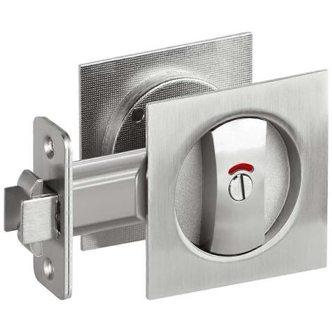 Verrou de porte coulissante avec voyant lumineux, loquet carré pour plus de confidentialité-- (1/5)