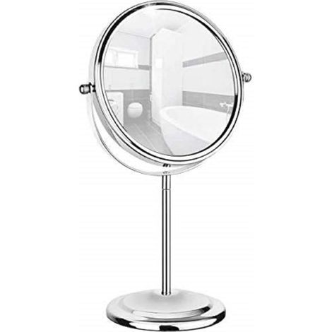 Miroir cosmétique grossissant 7 Fois, Miroir de Maquillage réglable en continu, en Acier chromé, 20 x 31,5 x 12 cm, Surface du Miroir Ø 15 cm (1/2)