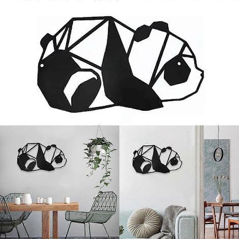 Décoration murale en métal représentant un panda, ornement et fournitures pour loisirs créatifs (1/4)