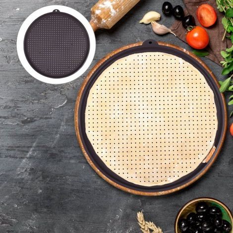 tapis de cuisson en silicone, plaque de cuisson ronde, antiadhésive, résistante à la chaleur, moule à pizza (1/5)