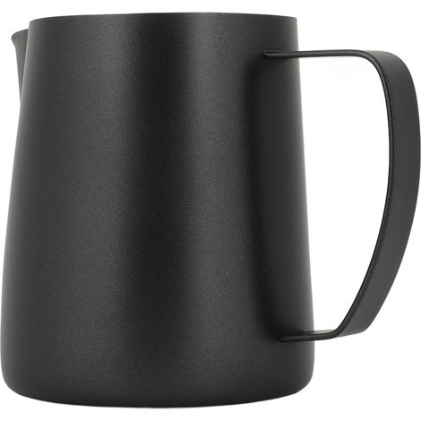 Pichet à lait en acier inoxydable 700 ml pour mousser le lait et réaliser des lattes artistiques (noir) (1/5)