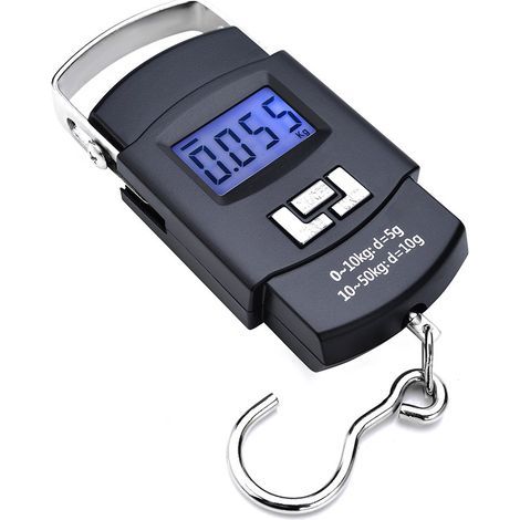 Balanza electrónica de precisión para equipaje de viaje, color negro. (1/5)
