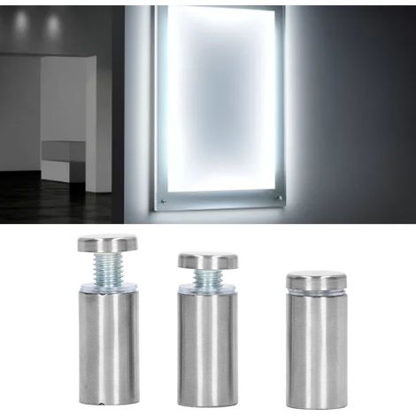 Ensemble de 12 vis de fixation en acier inoxydable, support mural 1940 mm, vis pour porte-panneau, kit de vis publicitaires pour le montage de cadres photo en acrylique et de quincaillerie en verre. (1/5)