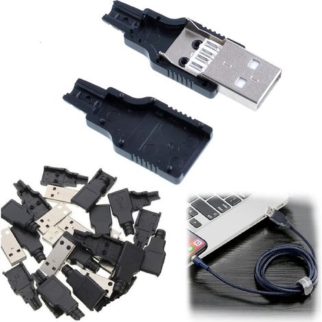 Connecteur USB 2.0 Type a 4 Broches,USB souder connecteur,USB 2.0 Type Connecteur,20 pièces (1/5)