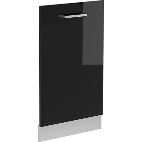 Façade de lave-vaisselle R-Line, Noir Haute brillance, 45cm sans PT, Vicco (1/4)