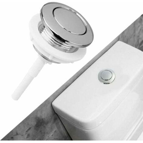 1 x Bouton De Chasse D Eau - 38 Mm - Pour Reservoir De Toilette - Economiseur D Eau - Argent (1/5)