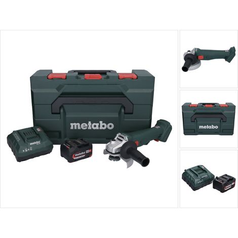 Metabo W 18 L 9-125 Meuleuse d'angle sans fil 18 V 125 mm + 1x batterie 4,0 Ah + chargeur + metaBOX