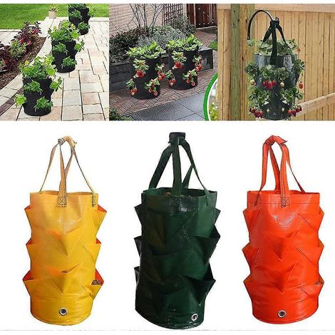 (3 pièces) Sac de jardinière suspendu avec poignées (1/5)