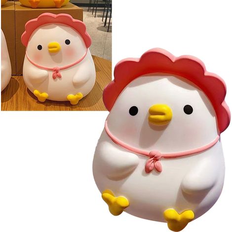 Tirelire pour Enfants, Tirelire Cartoon Anti-Fall Vinyl Résine avec Couverture à Vis au Fond, 300g, Couleur Rose Canard pour Filles et Garçons (1/5)