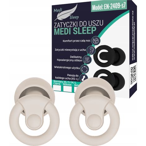 Medi Sleep Ohrstöpsel zum Schlafen Größe XS / S / M / L beige