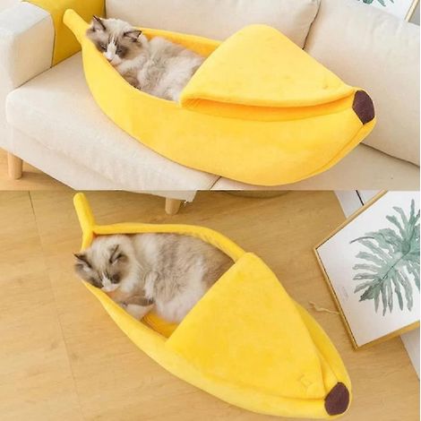 Niedlicher, bananenförmiger Katzenkorb, weicher und bequemer Katzenkorb, schöner Korb für Katzen, Kaninchen und kleine Hunde