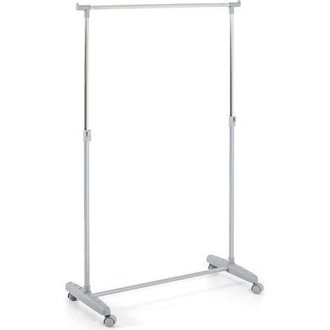 Portant réglable en tube d'acier gris - L 81 x P 39 x H 96-160 cm -PEGANE-