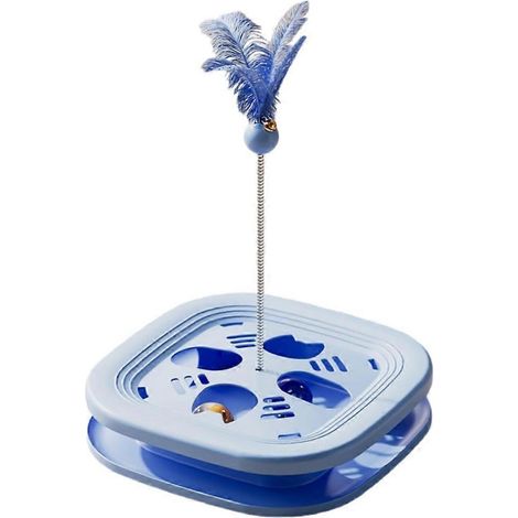 Interactive chat jouets pour intérieur chats, Dual-Play Puzzle et Teaser, Non-Toxic, Sturdy Design bleu (1/5)