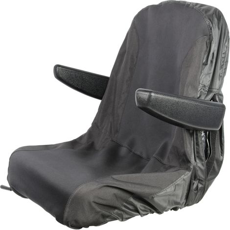 Housse de siège pour tondeuse autoportée, housse de siège de tracteur imperméable avec 2 poches de rangement, taille moyenne, noire (1/5)