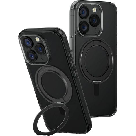 Custodia UNIQ Swivix per iPhone 16 Pro con supporto girevole a 360°, colore nero. (1/5)