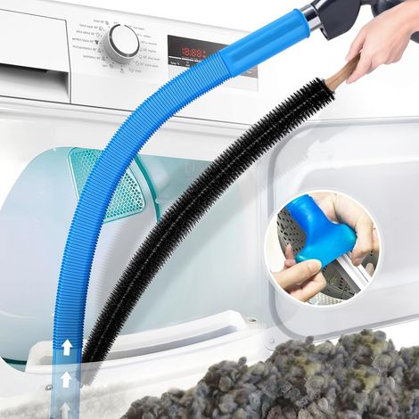 Kit de nettoyage de conduit de sécheuse en 2 pièces, compatible avec la plupart des aspirateurs, comprenant une brosse à peluches et un embout pour tuyau d'aspirateur avec connecteur universel. (1/5)