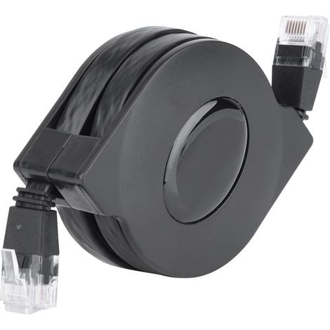 Cable de red retráctil Cat6 para router, módem, switch y red Ethernet. Cable plano de alta velocidad para internet, compatible con módems y routers (2 m). (1/5)