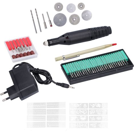 Machine à graver électrique 70 pièces, vitesse réglable, mini stylo à graver, prise UE, AC100‑240V (1/5)