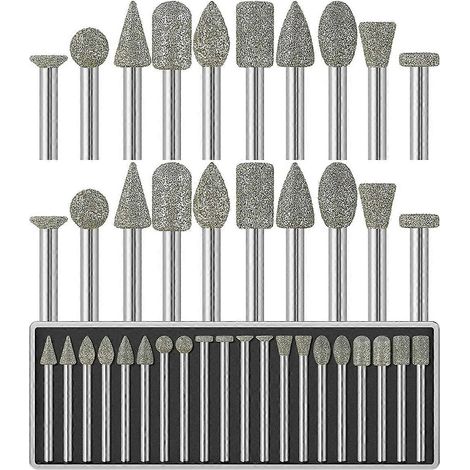 20 Stück Diamantfräser mit Körnung 60, 1/8" Schaft (1/5)