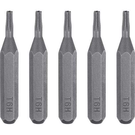 5pcs T6H Embout de Tournevis Torx 5/32" Tige Hexagonale 28mm Longueur Acier S2 Magnétique Tête Étoilée à 6 Pans pour Tournevis Manuels Électriques Réparation de Précision (1/5)