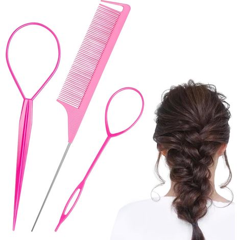 Haarstyling-Zubehör, Friseurhilfsmittel, Flechtwerkzeug, Flechtfrisuren-Set für verschiedene Styles, Haarstyling-Zubehör, Flechtwerkzeuge für Frauen und Mädchen