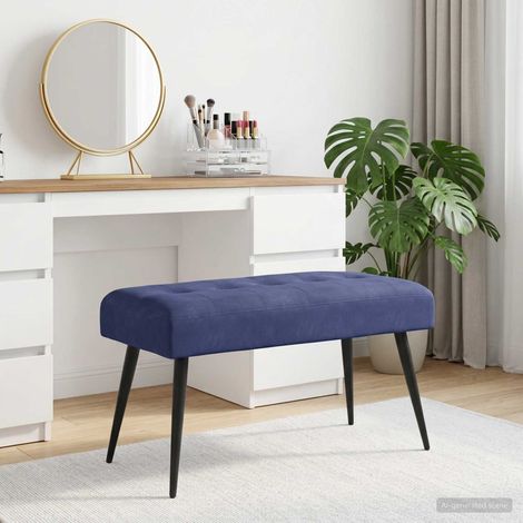 vidaXL Banc avec capitonnage bouton Bleu police 80 x 40 x 46 cm (1/5)