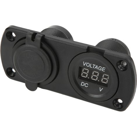 Schnell-Autoladegerät, Voltmeter, zwei USB-Anschlüsse, 12-24 V wasserdicht, 2,1 A Ausgang, universell für Motorräder und Boote. (1/5)