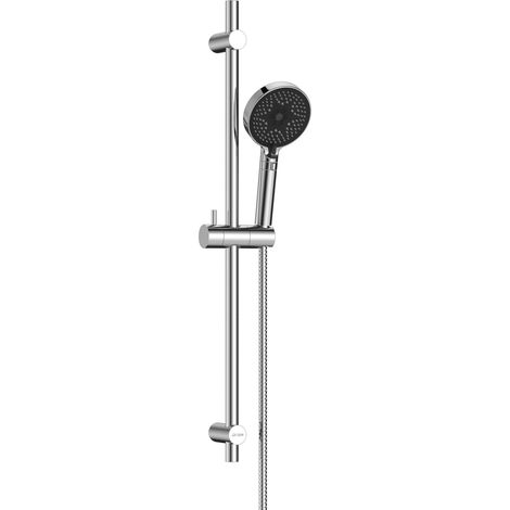 70cm Ensemble Barre de Douche en Acier Inoxydable, Colonne de Douche sans Mitigeur, avec Douchette à Main (3 Jets) et 1.5m Inox Tuyau Flexible, Support Shower Head with Fixture, Chromé (1/5)