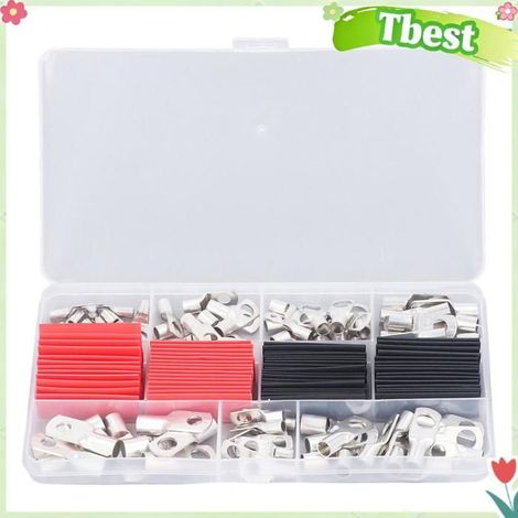 Tbest Cosse de fil Connexions de Câbles en Cuivre Rouge de 140 Pièces avec Tuyaux de Retrait Thermique pour L'industrie auto fils (1/5)