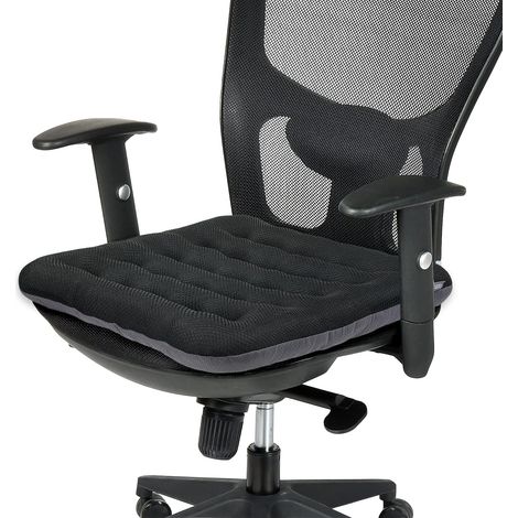 Coussin de Chaise de Bureau à Effet de Soutien, Coussin en Maille aérée Respirante, antidérapant pour Chaise de Salle à Manger (1 pièce, Noir) (1/5)