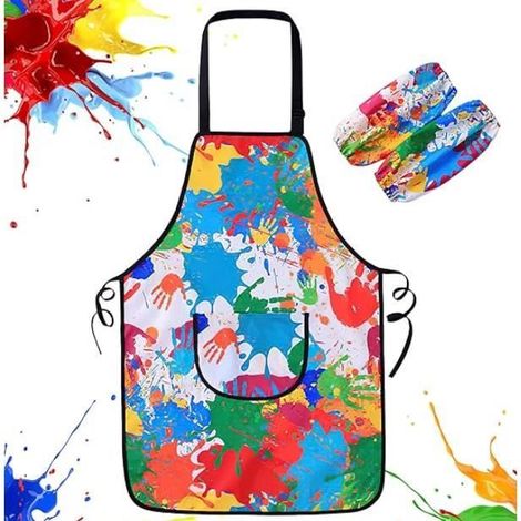 Tablier Peinture Enfant - Blouse Imperméable Réutilisable - 9-12 ans - Cuisine Peinture Pâtisserie Décoration (1/4)