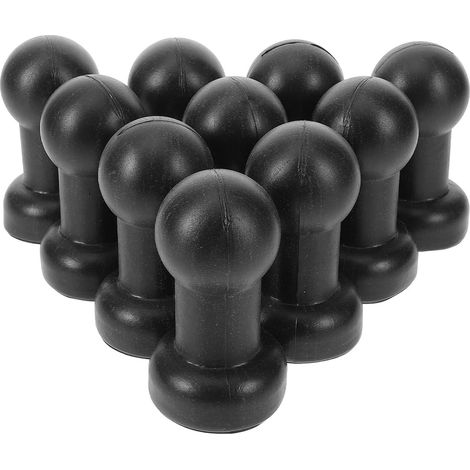 Lot de 10 Bouchons de Tubes de Trampoline en Plastique Noir Ø 25 Mm, Accessoires de Remplacement pour Tiges de Trampoline, Embouts de Poteaux pour Sécuriser Filet, Usage (1/5)