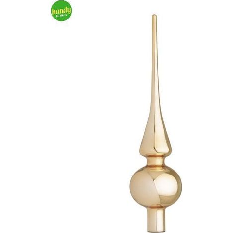 Puntale in vetro per albero di Natale Bizzotto miele lucido 26 cm