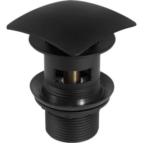 Tappo per lavabo o bidet con troppopieno nero NHC B11B (1/2)