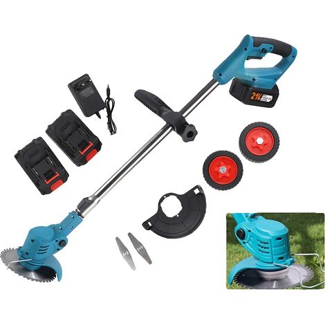 Tondeuse à gazon électrique, puissance 1800W, batterie 21V, 3 types de lames, longueur réglable 95-135cm, vitesse 7800RPM (1/5)