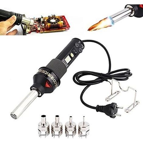 450 W Pistolet à Air Chaud Portable, 220 V Décapeur Thermique, Ensemble de Pistolets à Air Chaud avec Affichage NuméRique LCD pour Dessouder Divers Panneau de Couverture de Boîte (1/5)