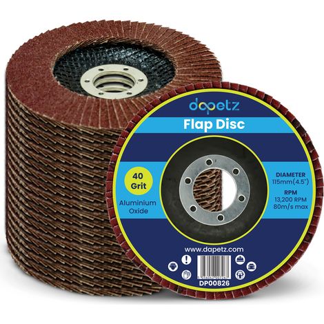 Dapetz ® Flap Discs 40 Grit 115mm 4.5" Aluminum Oxide Grinding Discs Sanding Discs for Angle Grinder to Sanding Grinding Metal Wood and Stainless Steel Pack of 5PC (1/5)