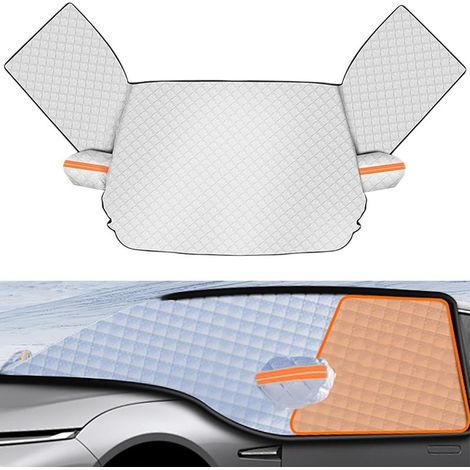 Couverture Pare Brise Avant Voiture - 1 Pièce, Argent, Voitures Soleil Poussière Pluie Bâche, Convient pour Berline, Protection UV, Protection la Neige, Protection Contre la Poussière (1/5)