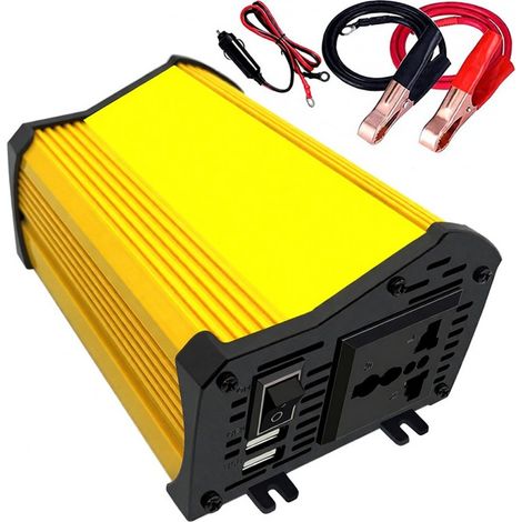 Convertisseur portable pour voiture, transformateur DC12V vers AC110/220V, onduleur à onde sinusoïdale modifiée 4000W, double port USB, affichage LED, convertisseurs pour voiture (1/5)