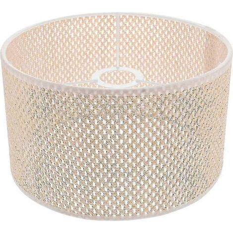 Abat-jour tambour, abat-jour en toile de jute pour plafonnier, abat-jour moyen, abat-jour rigide, abat-jour pour lustre, abat-jour moderne, abat-jour ondulé (bon état). (1/5)