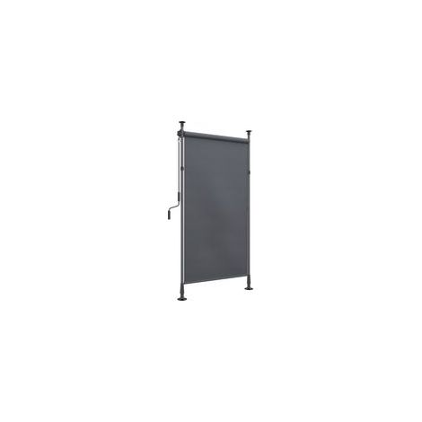 Rouleau vertical de balcon 150x220-310cm gris foncé polyester manivelle brise-vue résistant aux intempéries jardin (1/5)