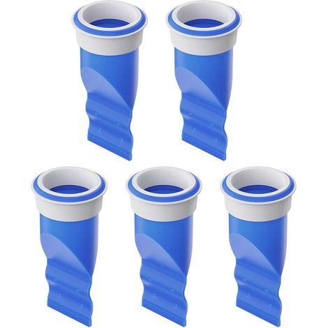 Lot de 5 bouchons anti-refoulement en silicone anti-odeur réglable pour tuyaux d'évier et de douche, convient pour 40 à 50 mm, facile à installer, bleu (1/5)