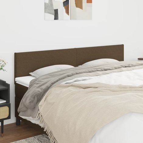 vidaXL Têtes de lit Marron foncé 160 x 5 x 78/88 cm Tissu