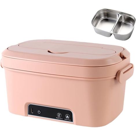 Kabellose elektrische Lunchbox 1 5 l tragbar beheizbar mit Besteckfach Timer-Funktion wiederaufladbarem 7800-mAh-Akku auslaufsicher ideal für und Weiß (1/3)
