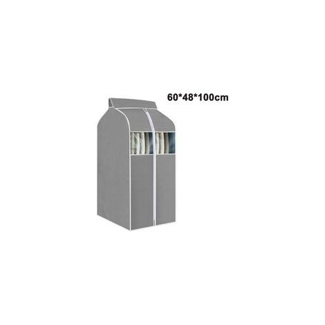 Sac à vêtements suspendu avec fenêtres transparentes en PVC pour costumes et manteaux, gris (1/5)