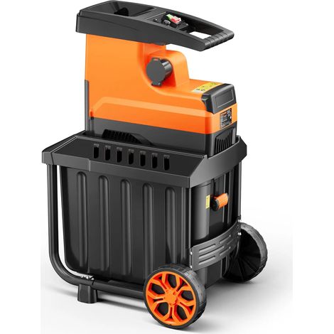 SIENTICE Destructeur de jardin 2800W, moteur sans balais 400 Nm, rouleau à 6 dents, capacité 45mm, boîte 60L, silencieux (Sans batterie) (1/5)