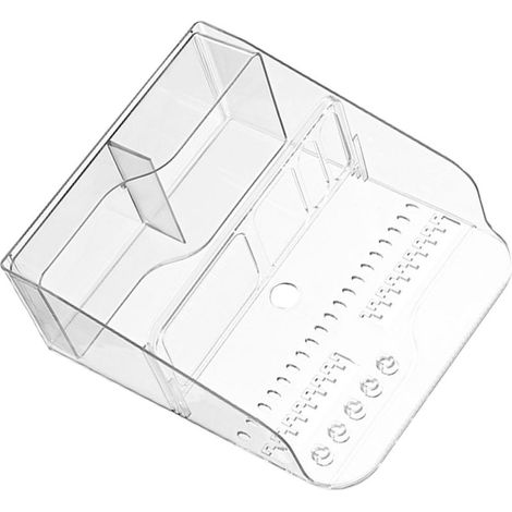 Aufbewahrungsbox für den Schreibtisch, Make-up-Organizer, Schmuckkästchen aus Kunststoff, kleines Aufbewahrungsfach für Schminktisch, Schränke und Arbeitsplatten, transparent weiß (1/5)